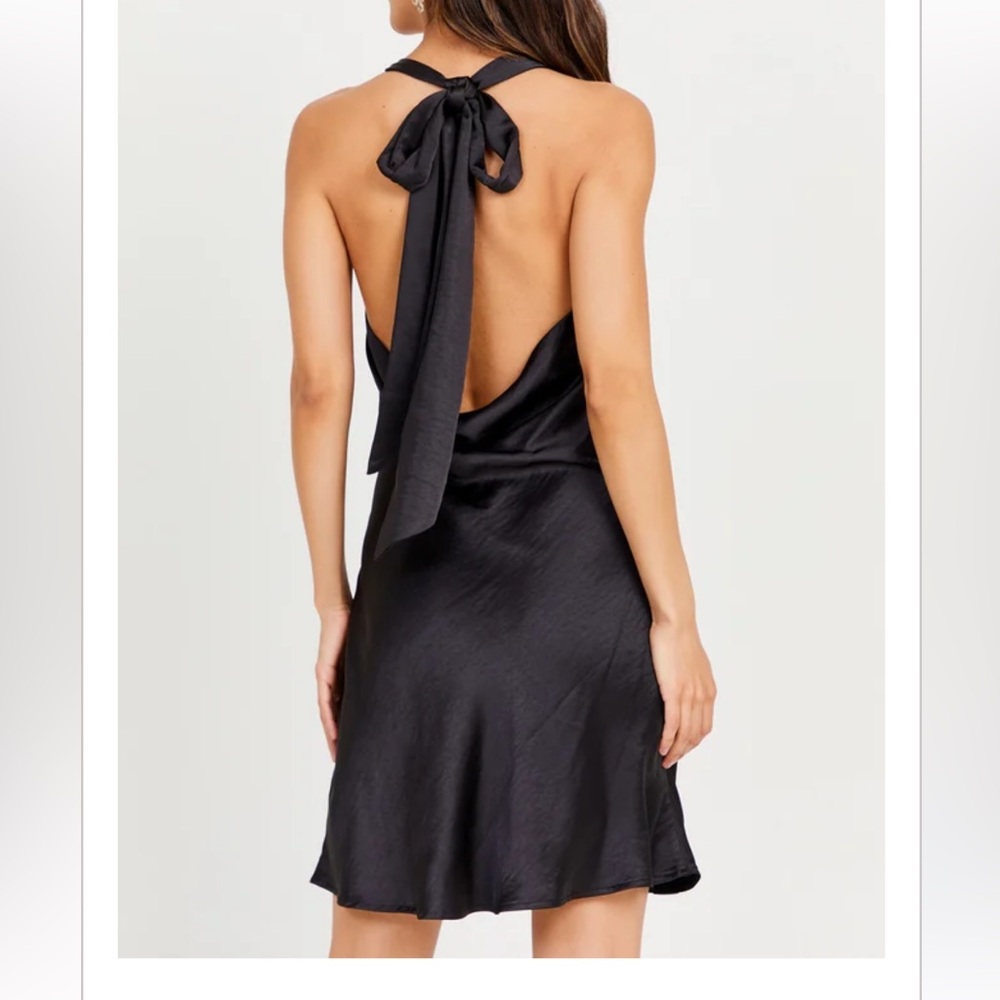 Daphne Satin Halter Dress from Altard State - Black